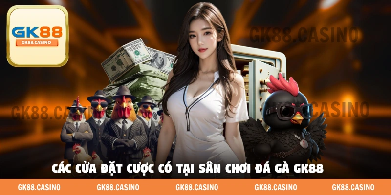 Các cửa đặt cược có tại sân chơi đá gà GK88